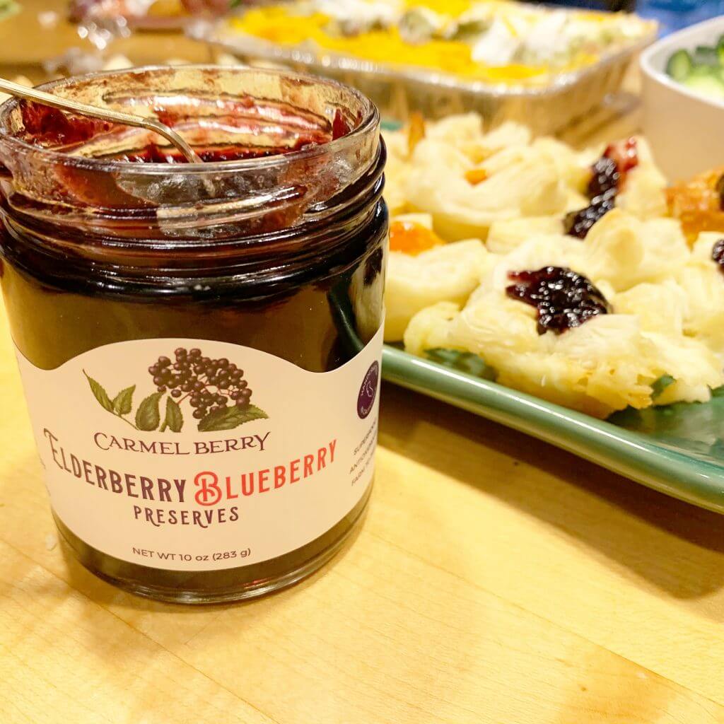 Elderberry Preserves Brie Bites