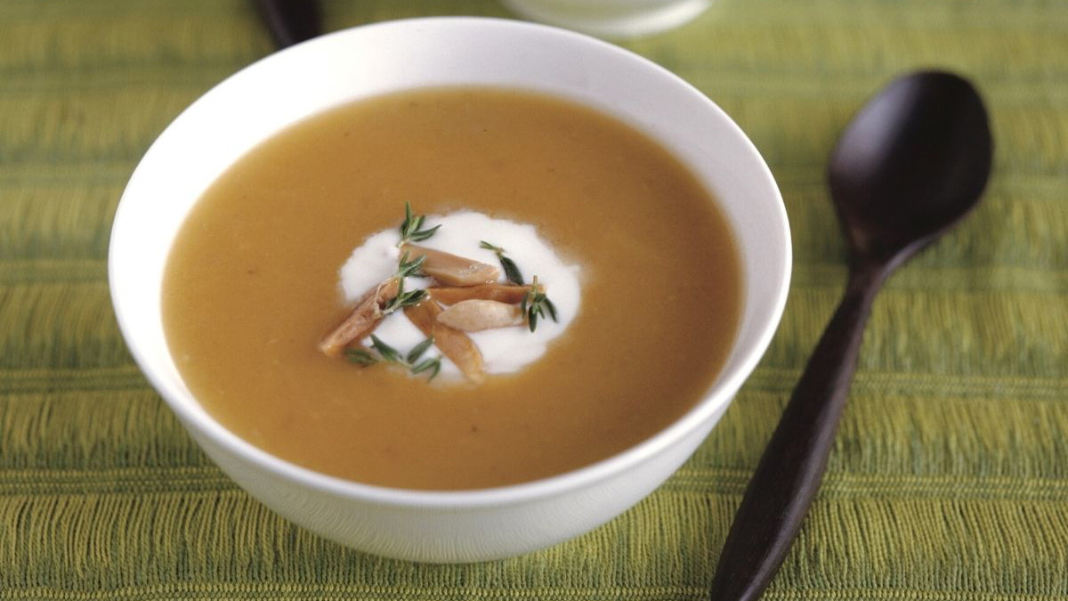 Image of Curried Butternut Squash Soup with Almonds