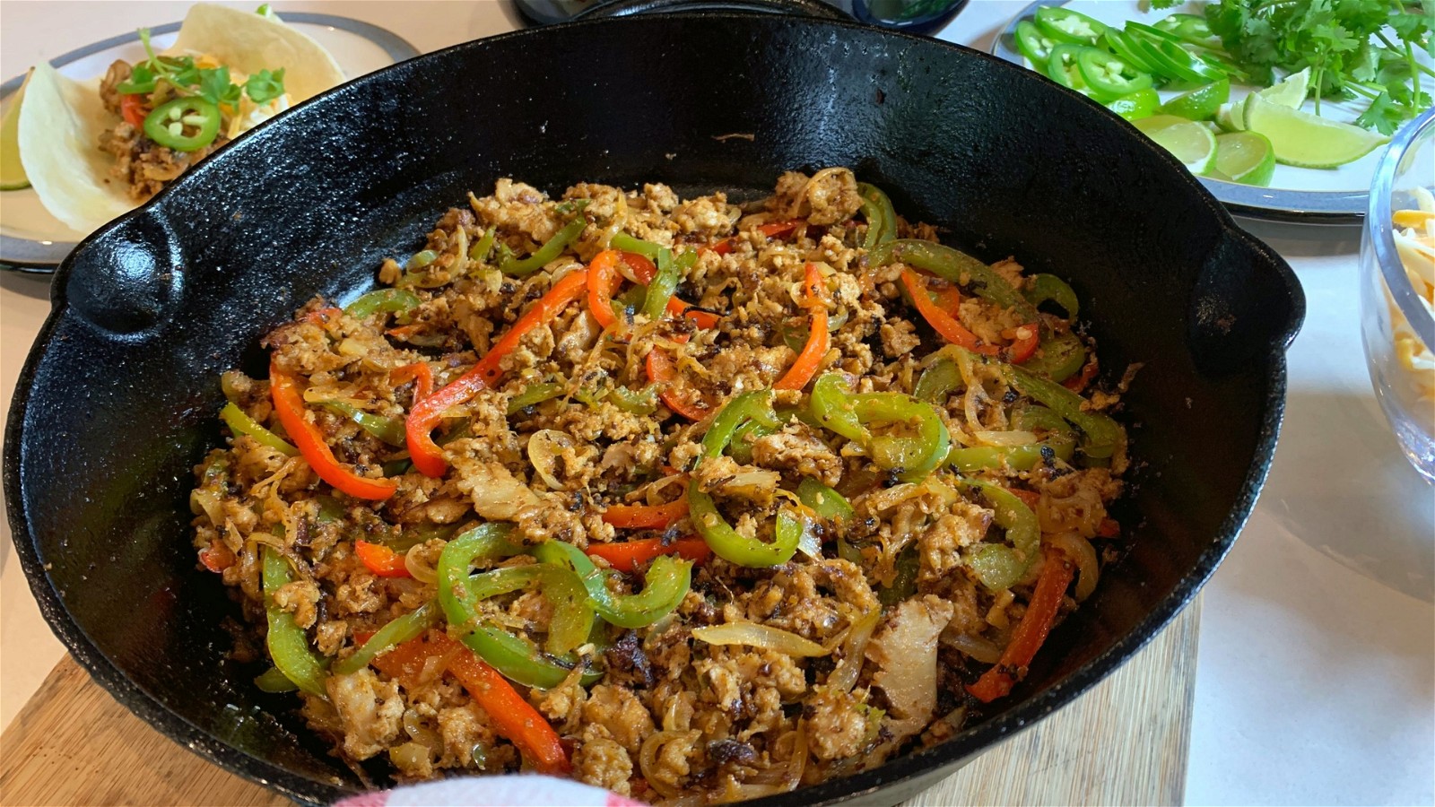 Image of Chickenless Chicken Fajitas - Corn, Black Bean and Avocado Salad