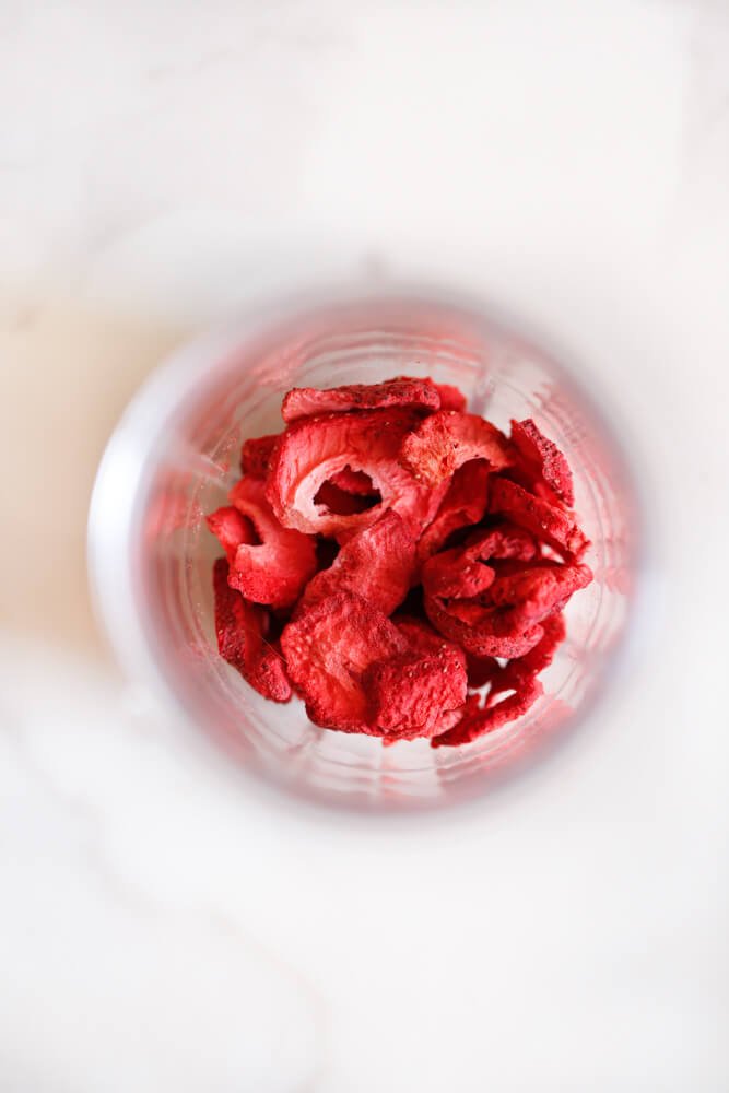 Image of Take freeze-dried fruit and place in a blender