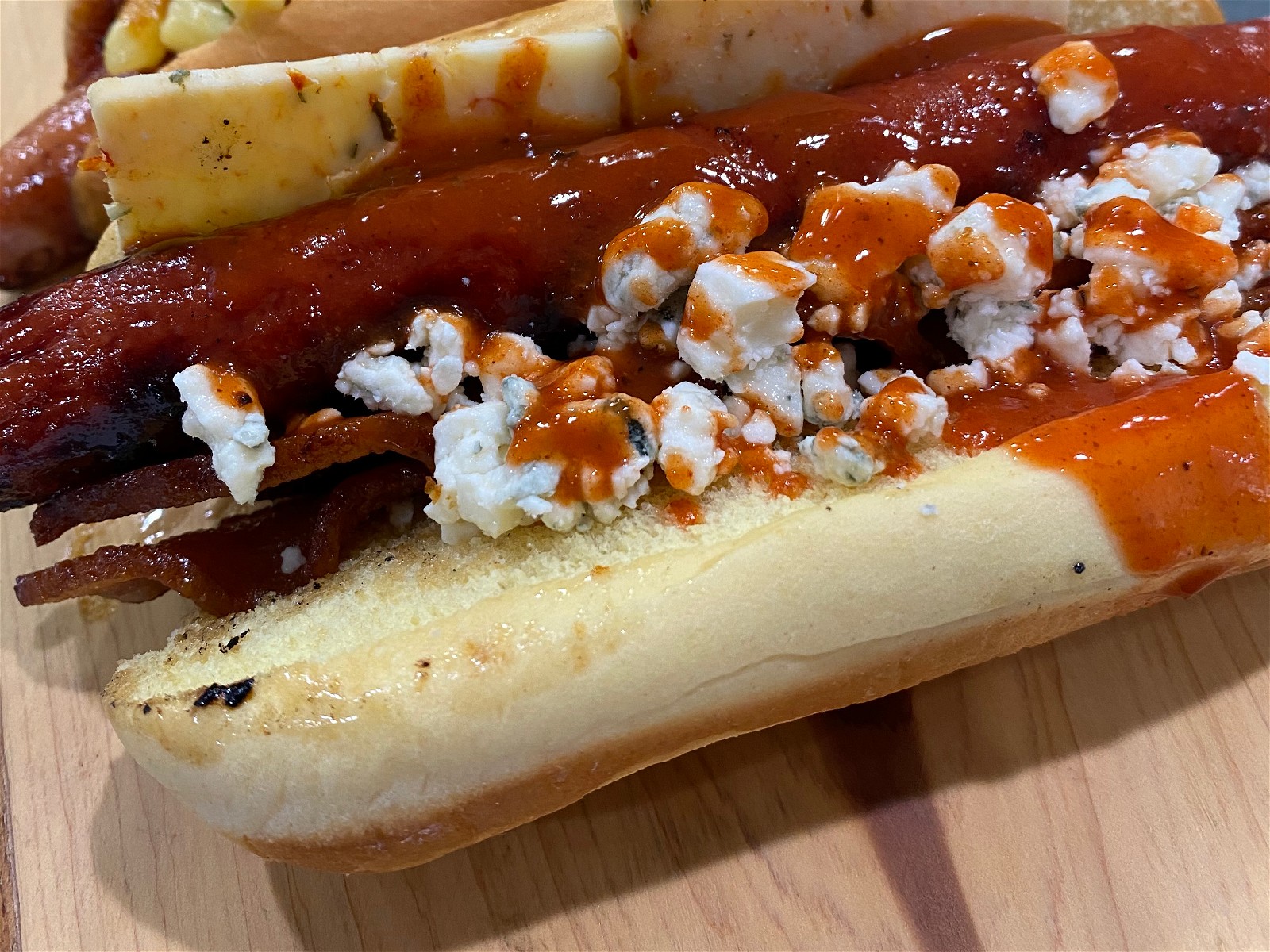 Blue Cheese Hot Dogs - A Seasoned Greeting