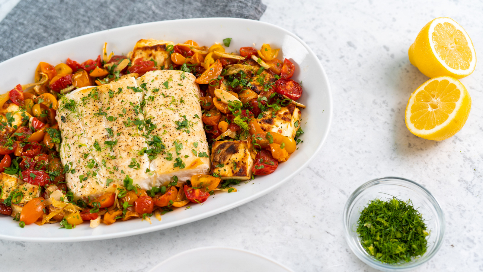 Image of Slow Roasted Halibut with Fennel & Tomato