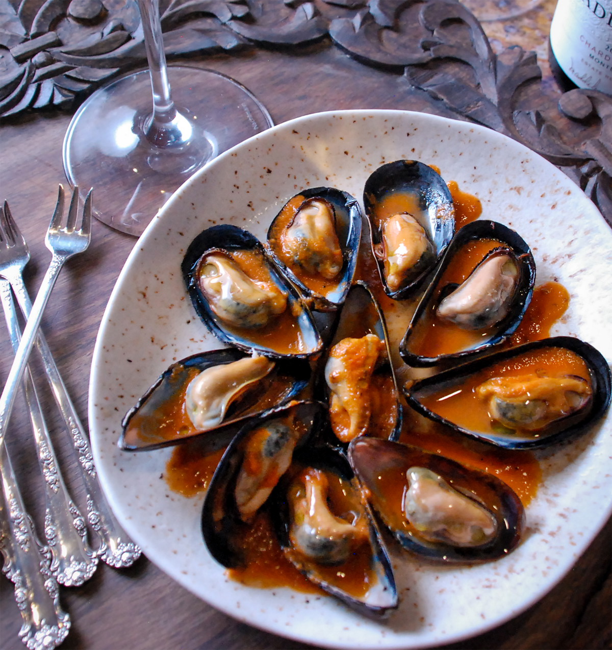 Chilled Mussels in Escabeche