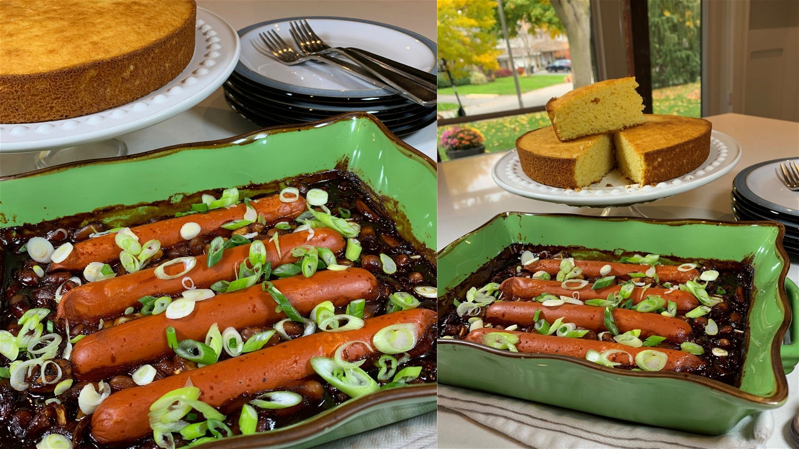 Image of Baked Franks and Beans with Cornbread