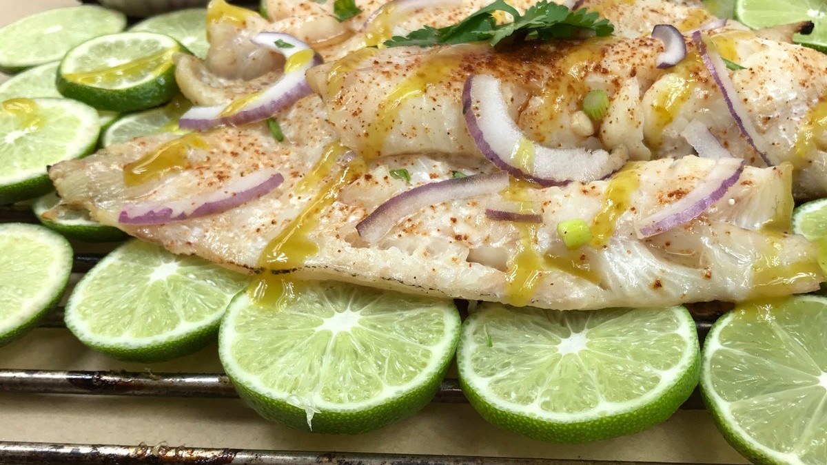 Image of Grilled Haddock On a Bed of Limes