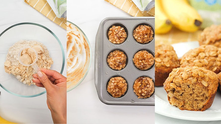 Image of Vegan Banana Protein Muffins 