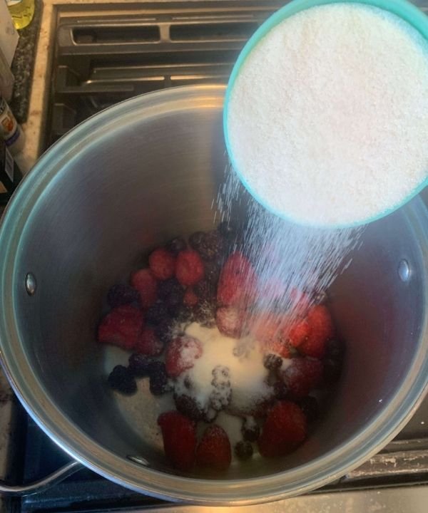 Image of Step 1: Macerate Frozen Triple Berry MixAllow triple berry mix...
