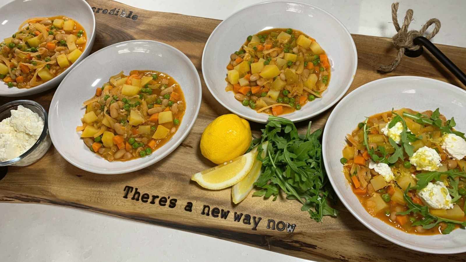 Image of Bean and Vegetable Stew with Ricotta
