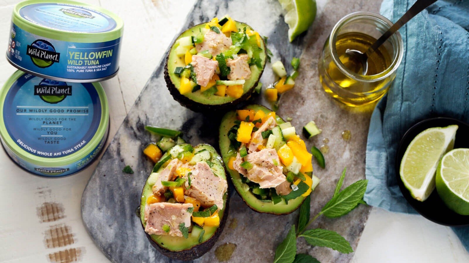 Image of Tuna Avocado Boats with Mango Salsa