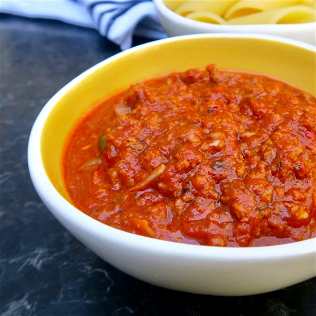 Image of spicy hearty meat sauce