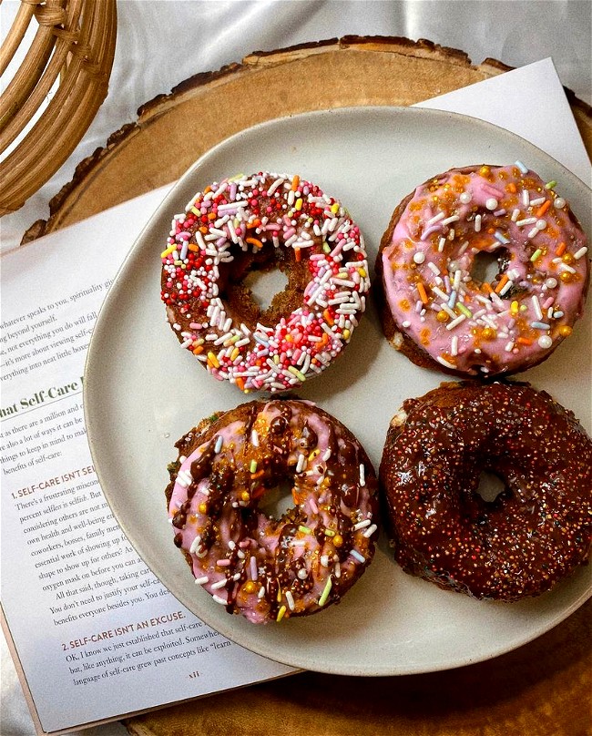 Image of Birthday Cake Banana Bread Donuts