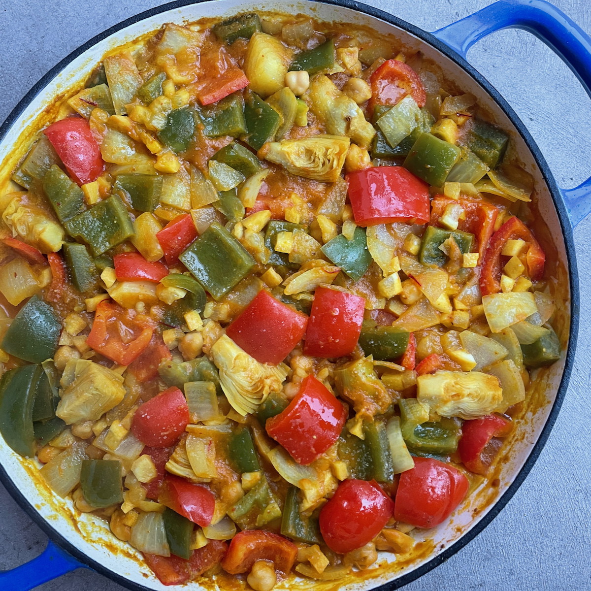 Lemon & Artichoke Paella with Pumpkin