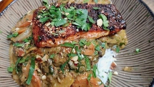Image of Grilled Salmon Thai Red Curry
