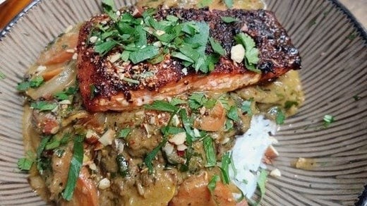 Image of Grilled Salmon Thai Red Curry