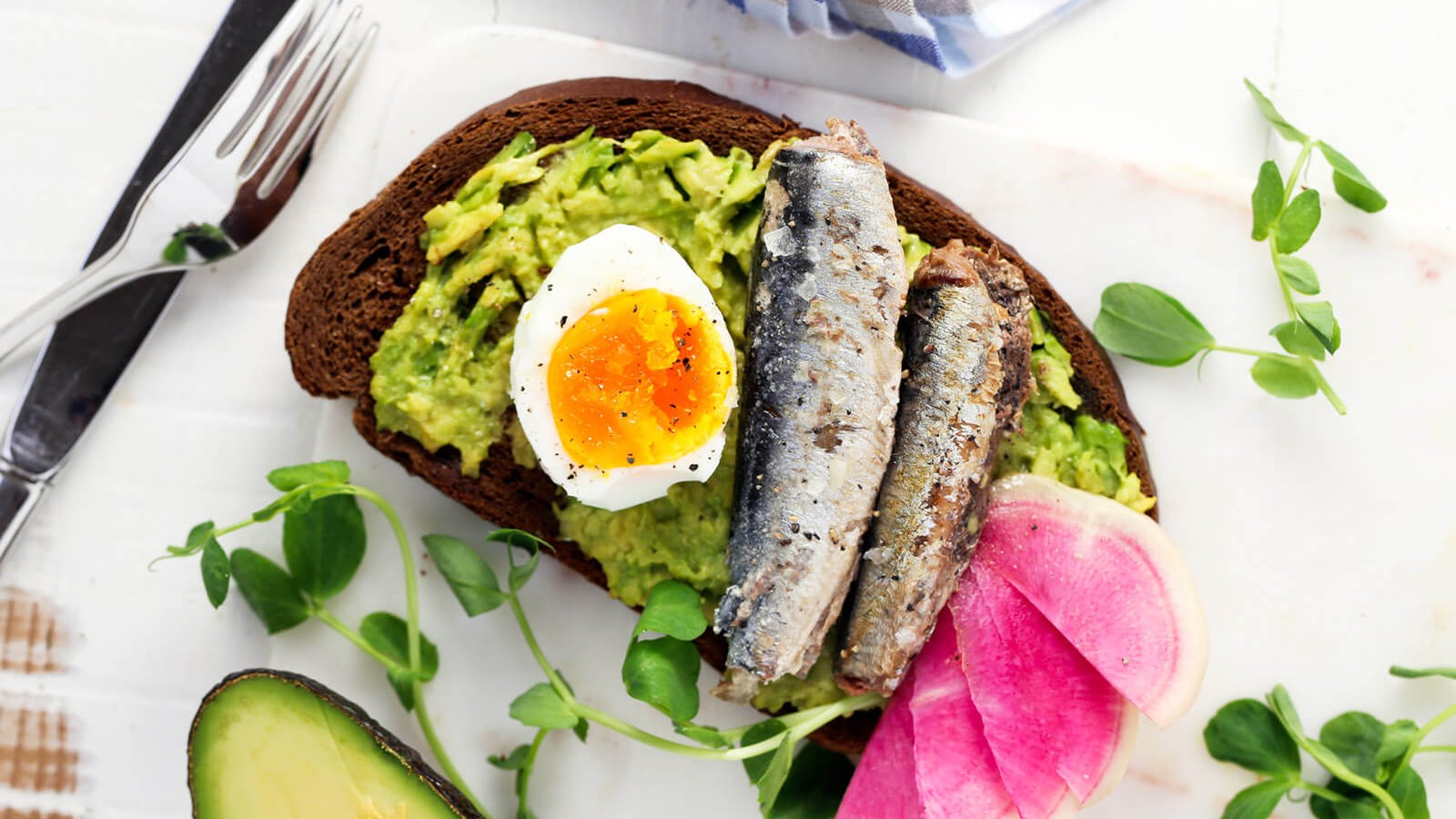 Image of Egg and Avocado Sardine Tartine