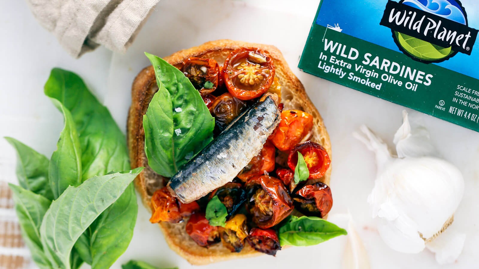 Balsamic Roasted Tomato Sardine Tartine | Wild Planet Foods recipe