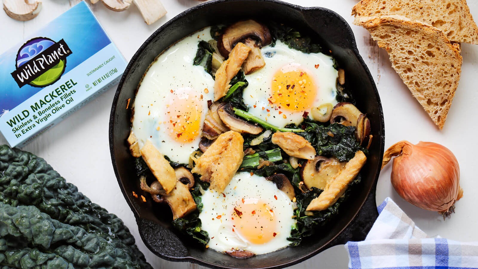 Mackerel Baked Eggs | Wild Planet Foods recipe