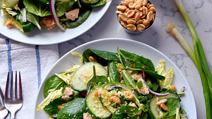 Image of Supergreen Tuna Salad with Sesame Peanut Dressing
