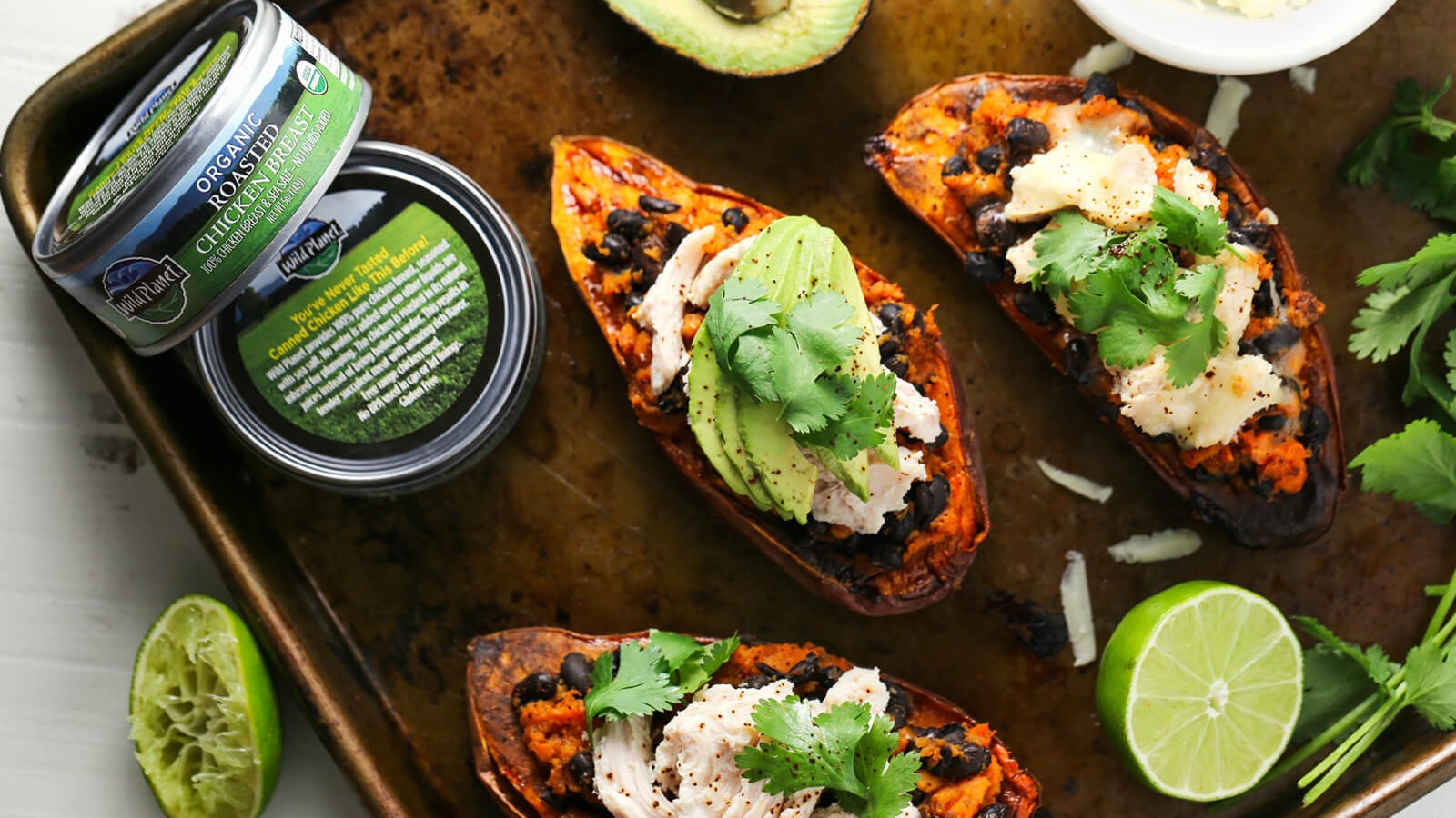 Image of Chicken and Black Bean Stuffed Sweet Potatoes