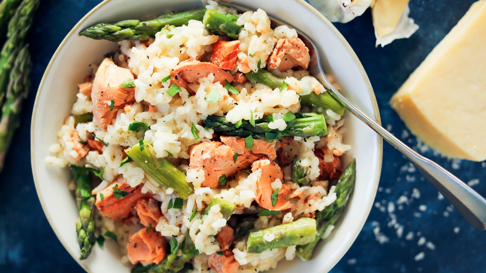 Image of Asparagus Risotto with Salmon