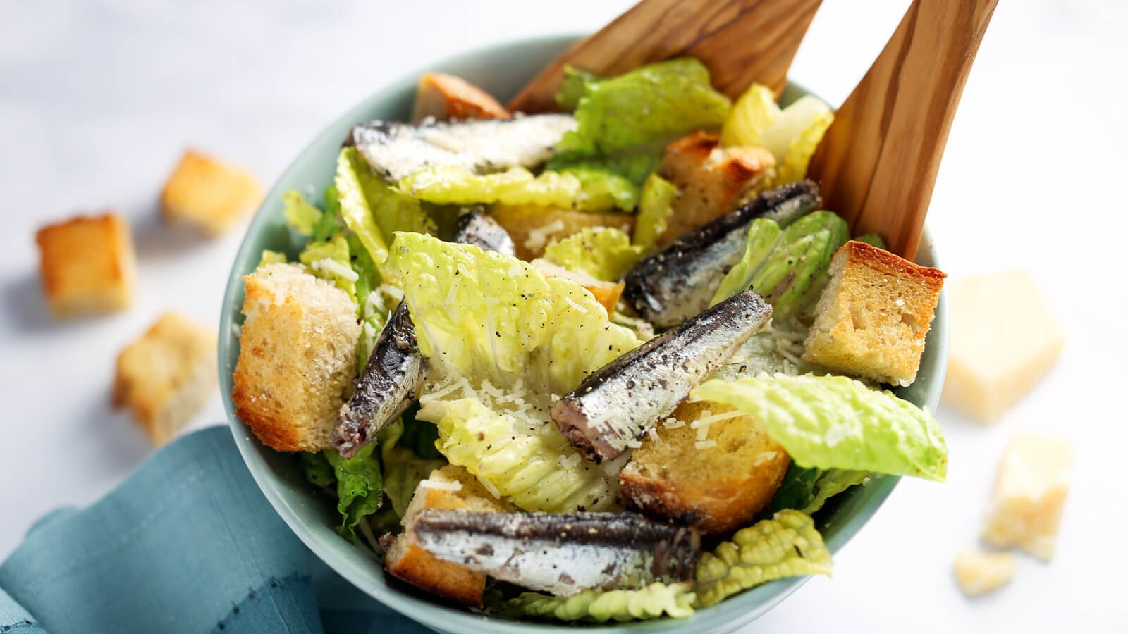Caesar Salad with White Anchovies | Wild Planet Foods recipe