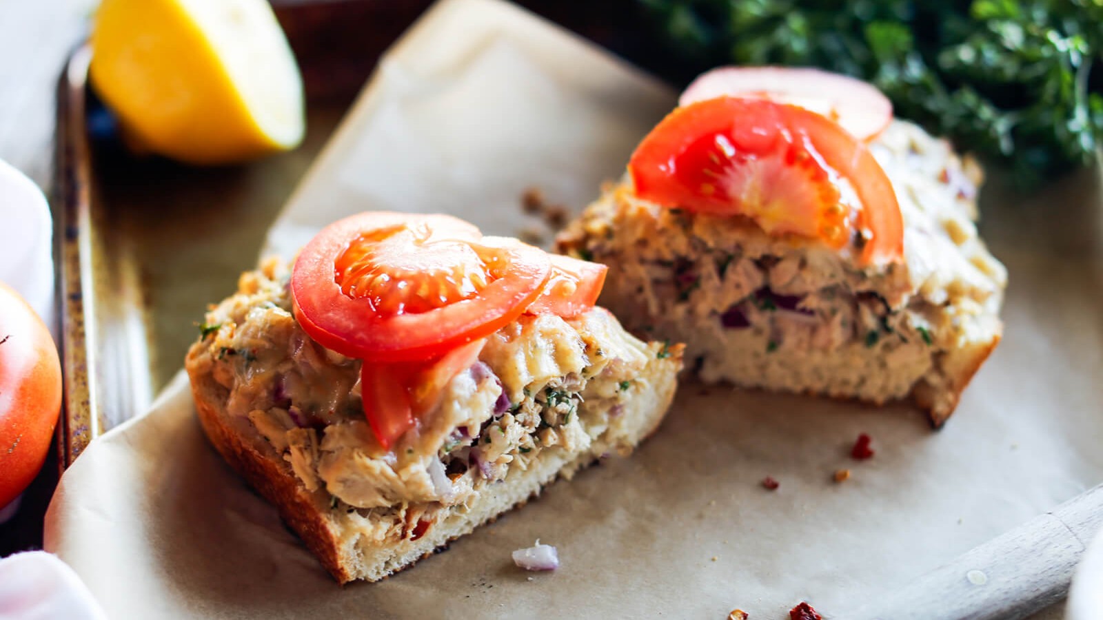 Image of Open Face Lemony Wild Tuna Melt