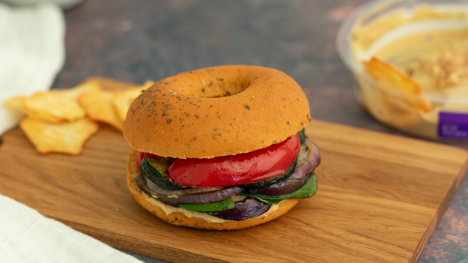 Image of Roasted Veggie Bagel Sandwich 
