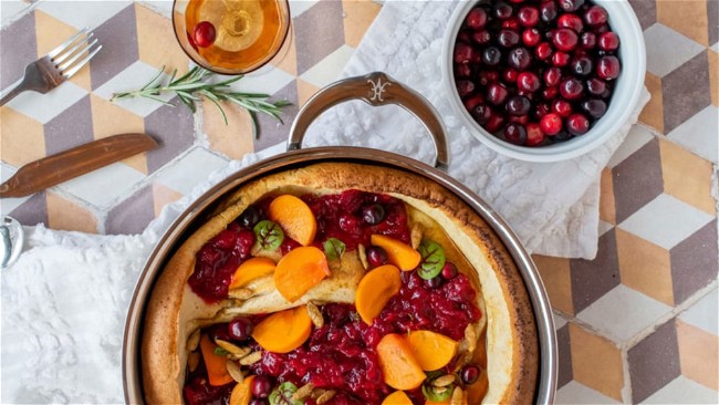 Image of Chef Tirzah Love’s Dutch Baby with Cranberry Sauce