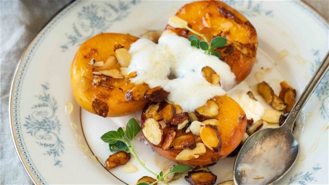 Image of Seared Peaches with Greek Yogurt