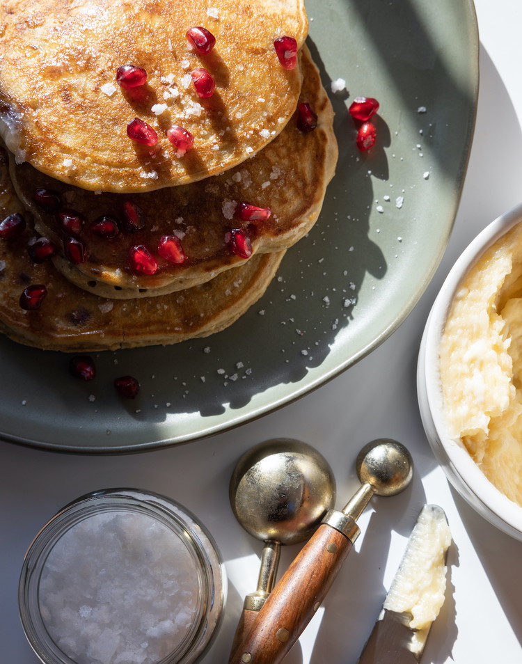 Image of Transfer to the warm oven on an oven-proof plate and cover loosely with aluminum foil and make the remaining griddlecakes with the same steps, giving the batter a gentle stir with the 2oz ladle in between each griddlecake.Serve with the...