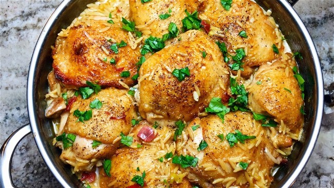 Image of Skillet Chicken Marsala and Orzo