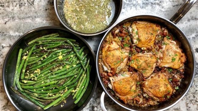 Image of Sautéed Green Beans with Garlic and Shallot Lemon Butter