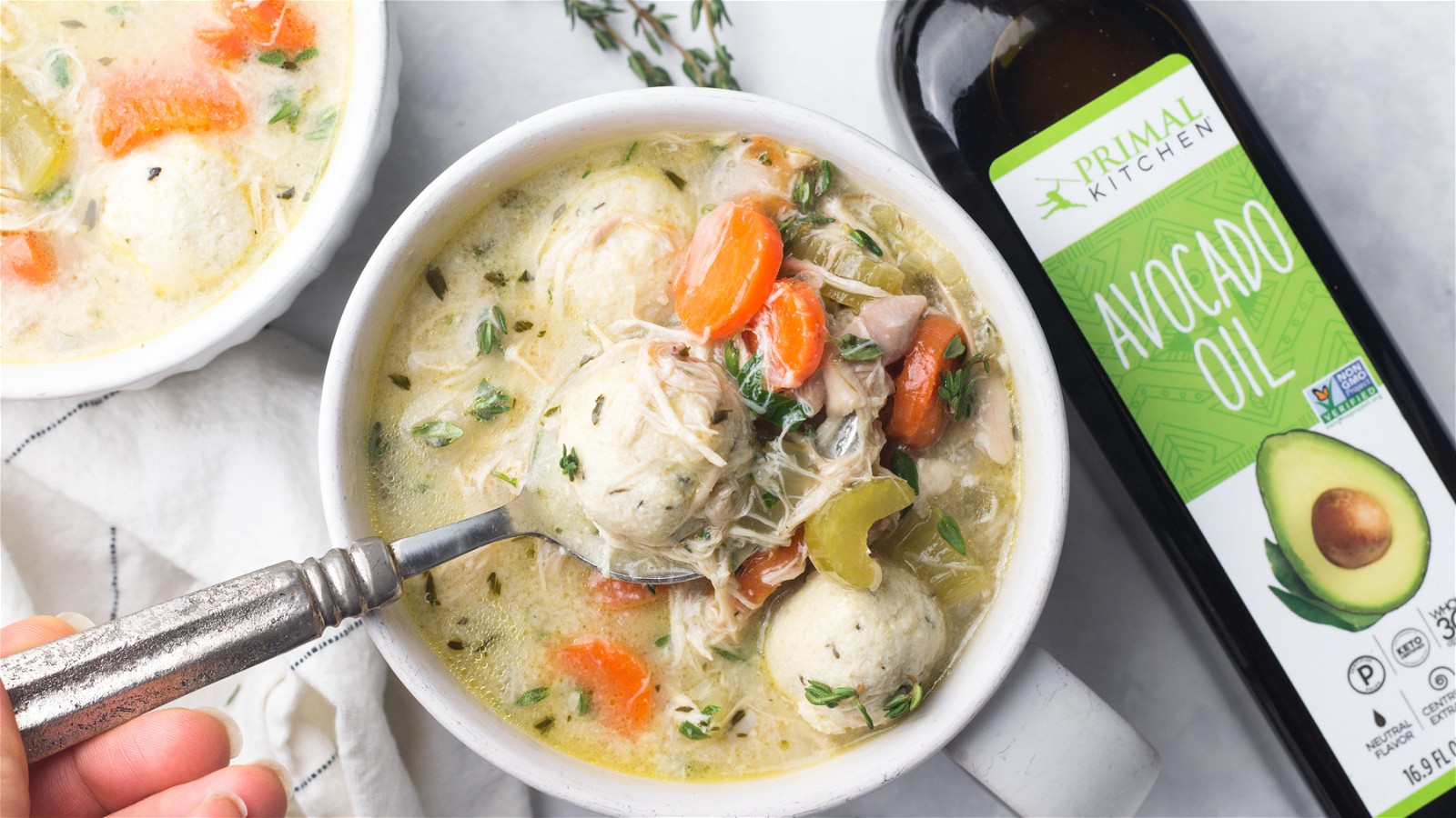 Image of Homemade Keto Chicken and Dumpling Soup