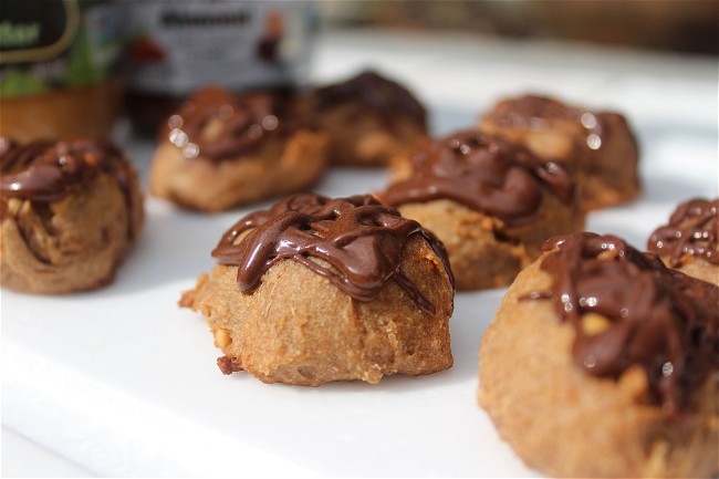 Image of Banana Biscuits Drizzled with Chocolate Nut Butter