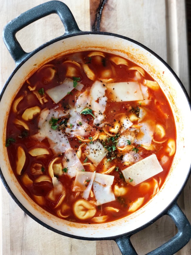 Image of The Best Chicken Tortellini Soup