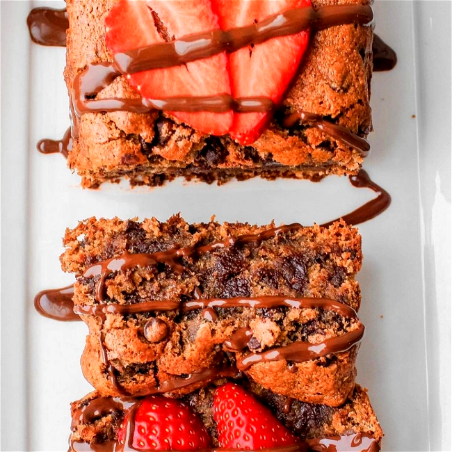 Image of Chocolate Covered Strawberry Banana Bread Loaf