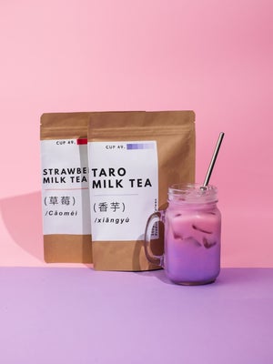 Taro Strawberry Milk Tea