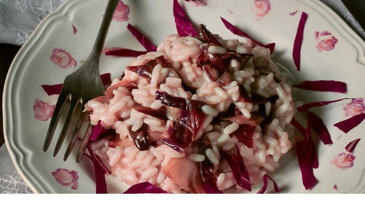 Image of Radicchio and Taleggio Risotto, Mascarpone Mousse - Valentines for One (or Two)
