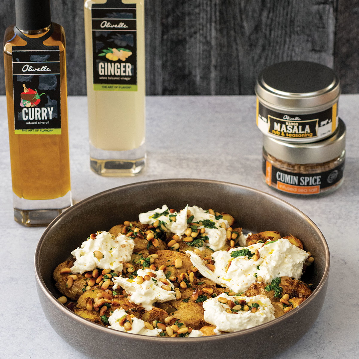 Smashed Potatoes with Burrata