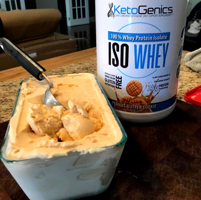 Image of Low Carb Peanut Butter Protein Ice Cream Recipe - No Churn and Keto Friendly