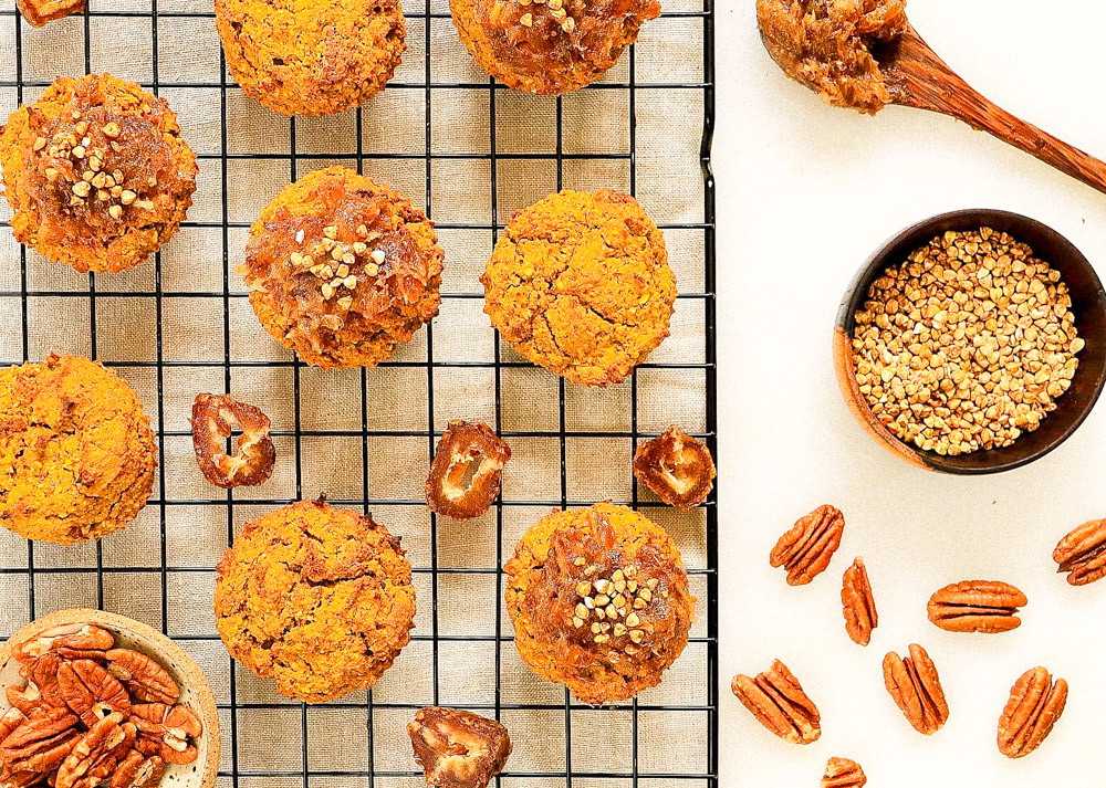 Cinnamon Apple Pumpkin Pecan Muffins