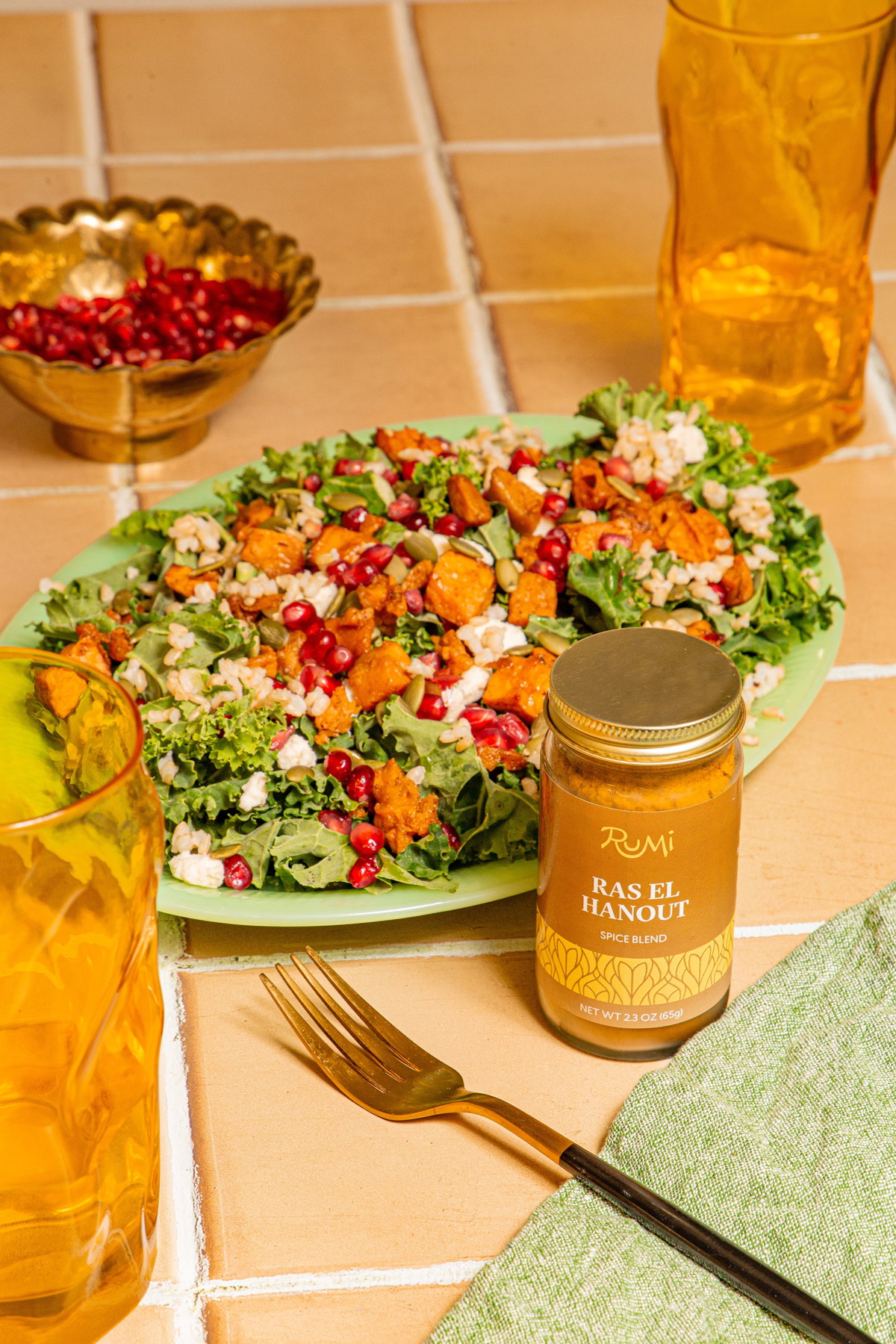 Roasted Sweet Potato Salad with Ras el Hanout Vinaigrette 