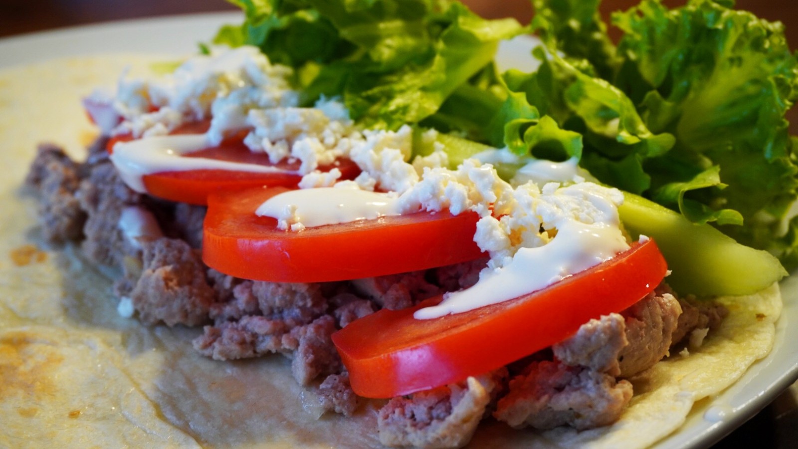 Image of Tortilla Au Porc À La Grecque