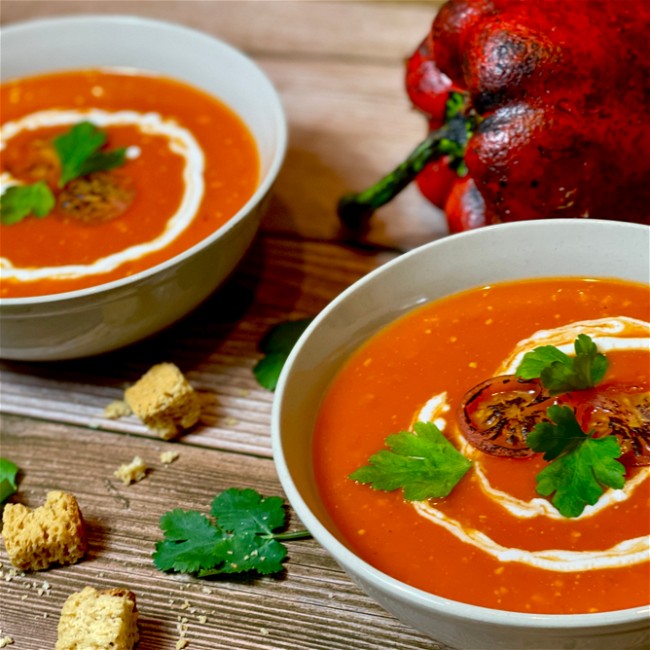 Image of Roasted Red Pepper and Tomato Soup