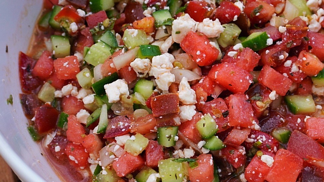 Image of Salsa méditerranéenne au melon d'eau