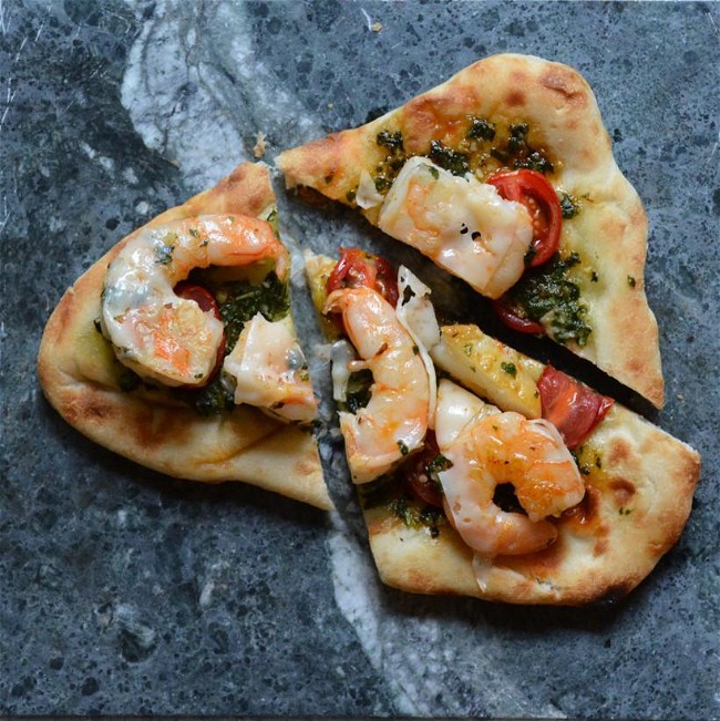Image of Shrimp Pesto Naan Pizza