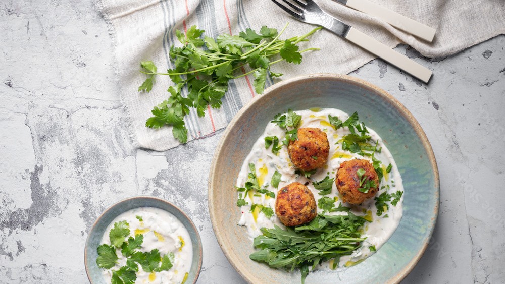 Image of Lamb Meatballs w/ Spiced & Herbed Yogurt Dipping Sauce