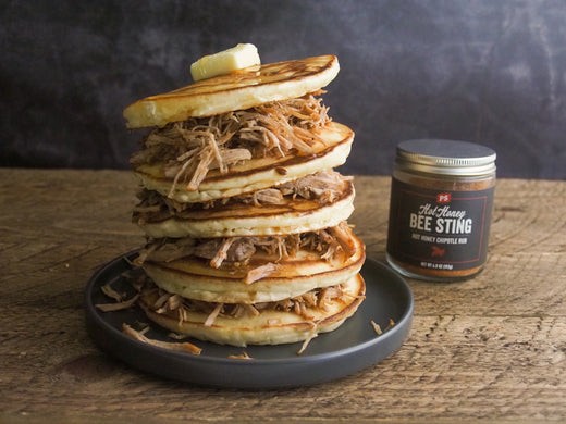 Image of Bee Sting Pulled Pork and Pancakes