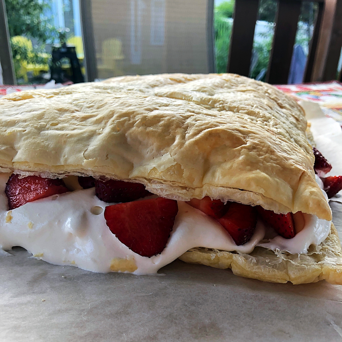 Feuilleté aux fraises
