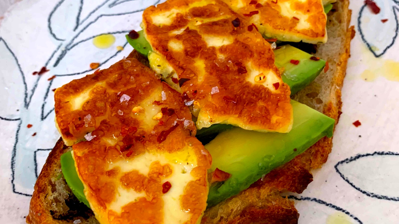 Image of Black Garlic and Halloumi on Sourdough